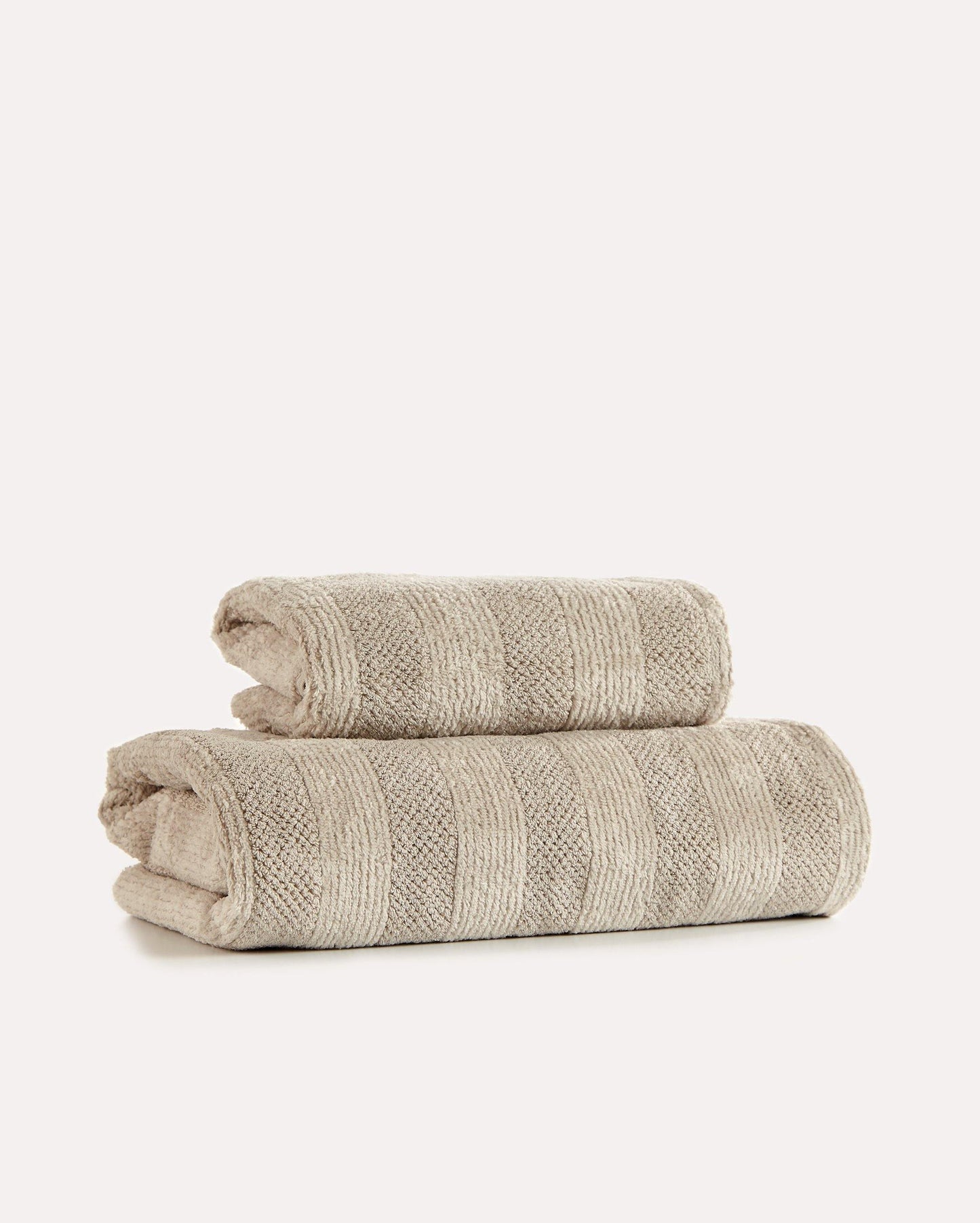 Cotton Velvet Towel Set 2pcs - Milk Chocolate - Ocoza