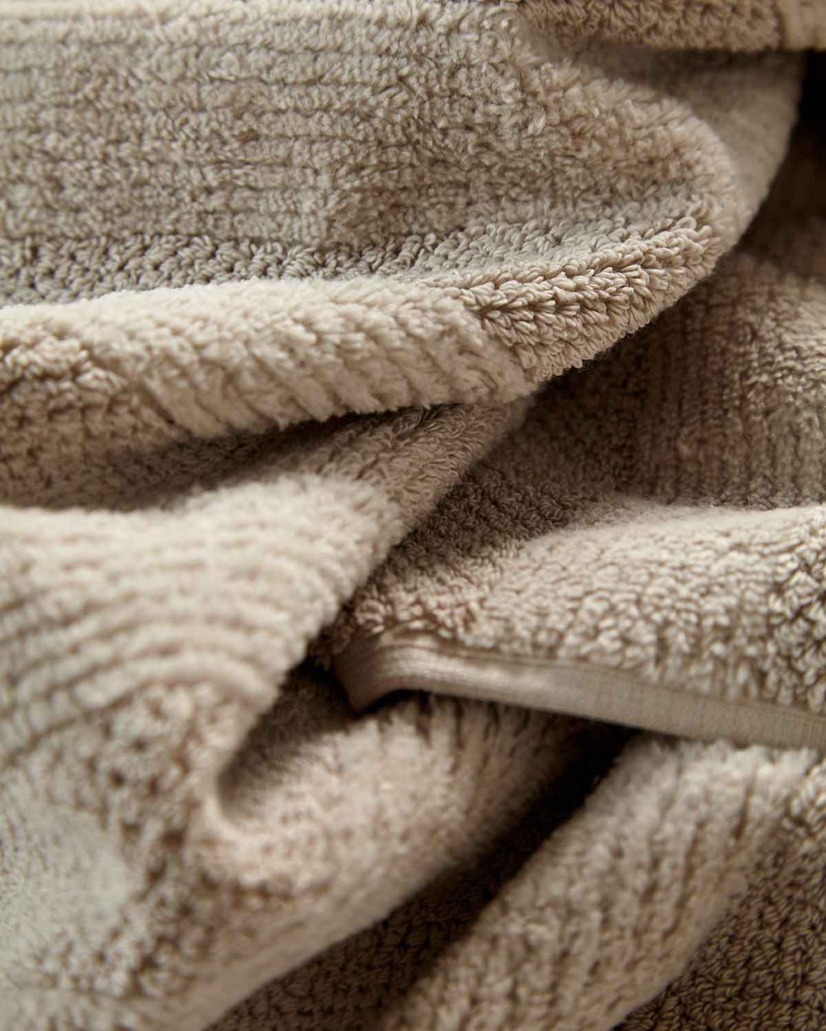 Cotton Velvet Towel Set - Milk Chocolate (2 pieces)