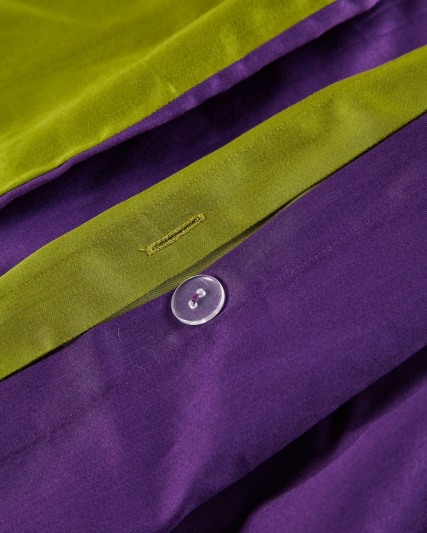Reversible Sateen Duvet Cover - Purple & Green
