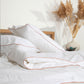 Classic Percale Pillowcase 2pcs- White with Peach Pipe Edge