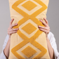 Zigzag Embroidery Cushion Cover - Mustard & Blush