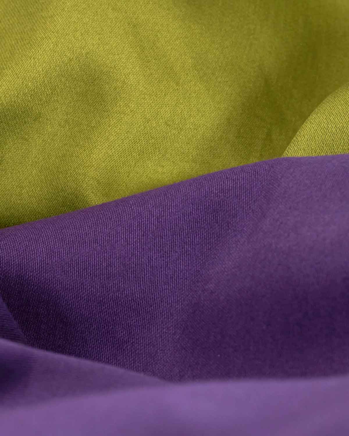 Reversible Percale Bedding Set - Purple & Green